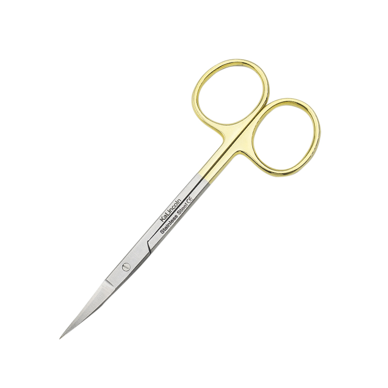 11.7cm gold handle square handle eye scissors