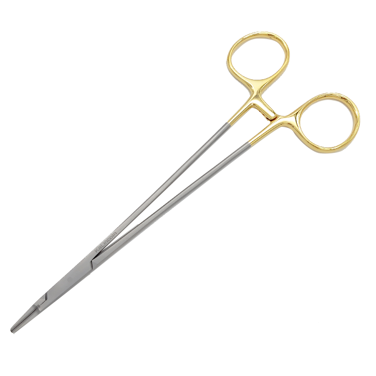 Fine Slim Mouth Gold Handle Insert Needle Holder Ryder23CM